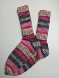 Noorse Sokken Roze/Wit/Grijs Maat 39