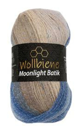 Wollbiene Moonlight  Glitter Batik Blauw/Beige