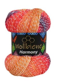 Wollbiene Harmony Blauw/Oranje/Rood