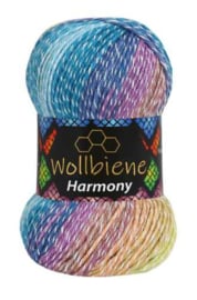 Wollbiene Harmony Blauw/Paars/Camel
