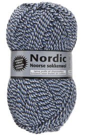 Lammy Yarns Nordic Noorse Sokkenwol Blauw/Wit 06