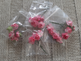 Set Paperbloemetjes Roze