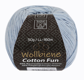 Wollbiene Cotton Fun Blauw/Grijs 22