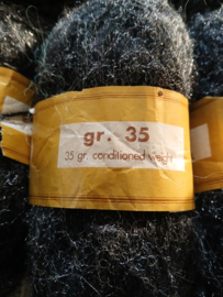 11 bollen brons angora met lurex zwart