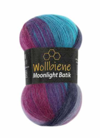 Wollbiene Moonlight Batik Paars/Bessen/Turquoise
