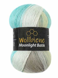Wollbiene Moonlight Batik Turquoise/Grijs/Beige