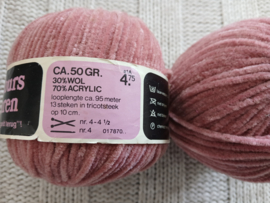 2 Bollen Hema Velours/Chenille Roze
