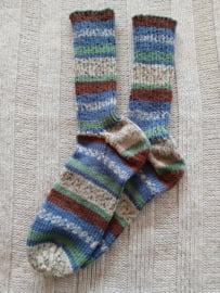 Noorse Sokken Bruin/Blauw/Groen Maat 45