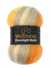 Wollbiene Moonlight Batik Oranje/Geel/Grijs