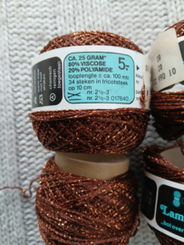 Pakket 110 gram Hema Lamé Garen Brons/Glitter
