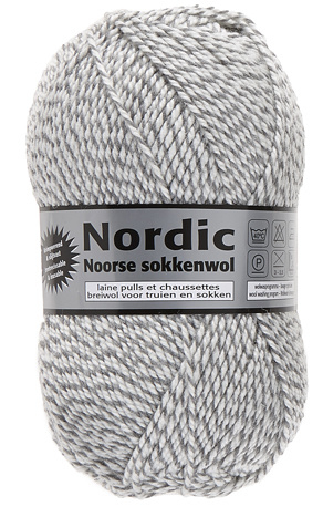 Lammy Yarns Nordic Noorse Sokkenwol Wit/Grijs 01