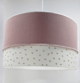 kinderlamp oudroze ribcord gouden panter motief
