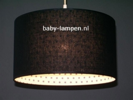 Babylamp zwart met wit en grijze sterren