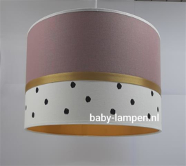 babylamp roze zwarte stip okergeel