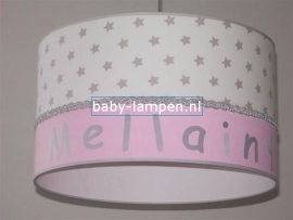 babylamp Mellainy zilver en roze