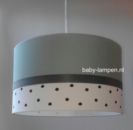 Lamp babykamer oud groen zwarte stippen