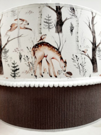 Babylamp taupe ribstof bosdieren