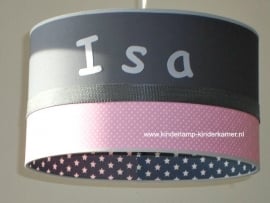 Babylamp Isa roze en antraciet