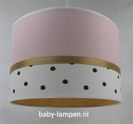 babylamp roze zwarte stip okergeel