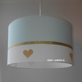 Lamp babykamer mint groen gouden hartjes