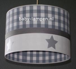 lamp babykamer grijze ruit enzilveren sterren