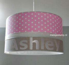 baby hanglamp roze witte sterren en beige