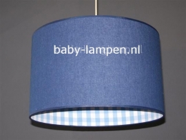 Babylamp spijkerstof en lichtblauwe ruit