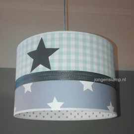 Lamp babykamer mint groen en antraciet