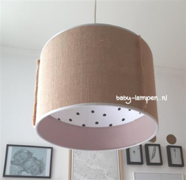 Hanglamp babykamer oud roze en jutte