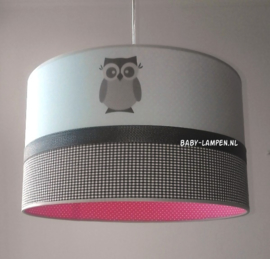 Babylamp mintgroen uiltjes en roze stipje