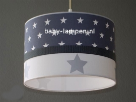 Babylamp antraciet sterren en zilveren sterren