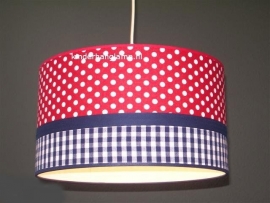 Babylamp rode stip en blauwe ruit