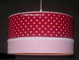 Babylamp rode stip en roze ruit