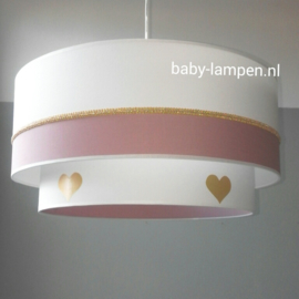 Babylampen oud roze goud wit