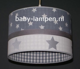 Babylamp grijze sterren en zilveren sterren