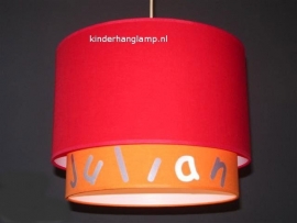 lamp babykamer oranje met zilveren naam