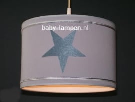 Babylamp grijs met 3x zilveren ster
