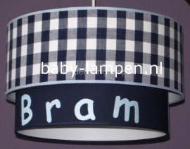 lamp babykamer Bram donkerblauwe ruit