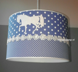 Paardenlamp oud blauw