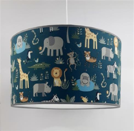 lamp babykamer petrol jungle diertjes