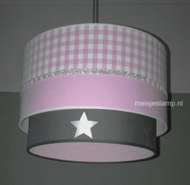 Babylampen roze antraciet zilver sterren