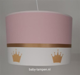 babykamer lamp oudroze gouden kroontjes