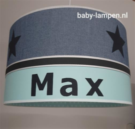 Hanglamp babykamer mint groen antraciet en spijkerstof