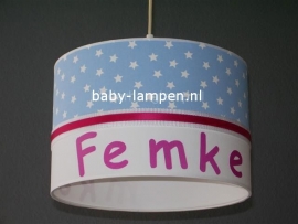 lamp babykamer Femke lichtblauwe sterretjes