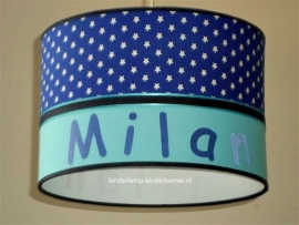 Babylamp Milan aqua blauw en kobalt blauwe sterren