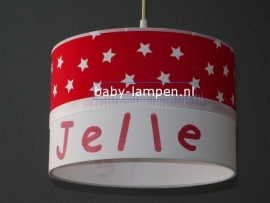 hanglamp babykamer rood witte sterren Jelle