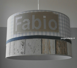 baby hanglamp lichtblauw ruitje Fabio