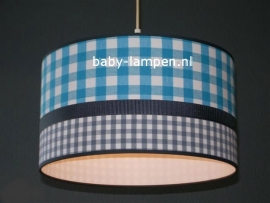 Babylamp blauwe ruit en grijs ruitje