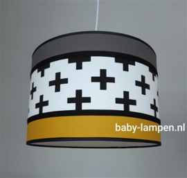 lamp babykamer plusjes grijs en okergeel