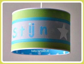 Babylamp Stijn groen grijs blauw en sterren